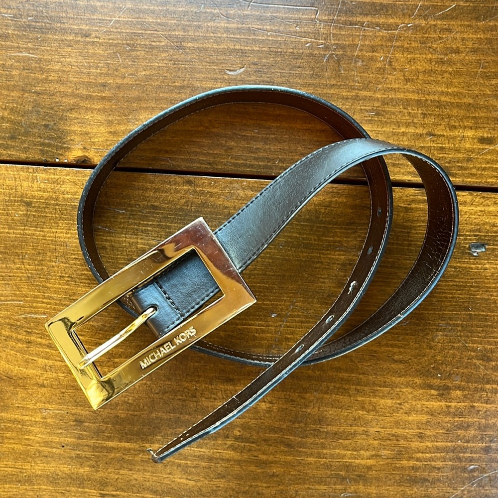 Michael Kors Brown Belt Gold Tone Buckle Sz M